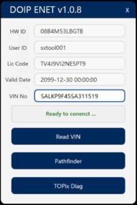 Demo JLR DOIP Addon Soft for TOPIX Cloud